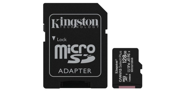 KINGSTON 128GB micSDXC Canvas Select Plus 100R A1 C10 Card + ADP