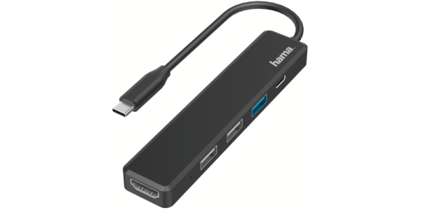 Hama USB-C-Hub, Multiport, 5 Ports, 3x USB-A, USB-C, HDMI