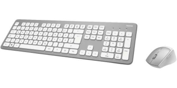 Hama Funktastatur-/Maus-Set "KMW-700", Silber/Weiß, QWERTZ DE